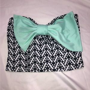 Strapless top with bow detail